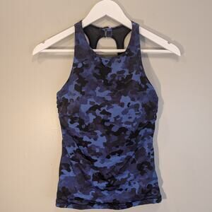 ATHLETA Maldives Bra Cup Tankini Cloud Camo Dress Blue Swim Beach - Size 34B/C